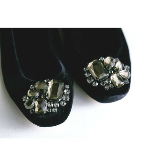 Talbots Velvet Holiday Rhinestone Detail Festive Pretty Flats 6.5 - Picture 5 of 5